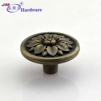 Classical zinc alloy glass drawer door knobs for antique furniture