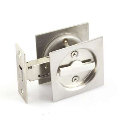 High end square pocket stainless steel sliding door lock